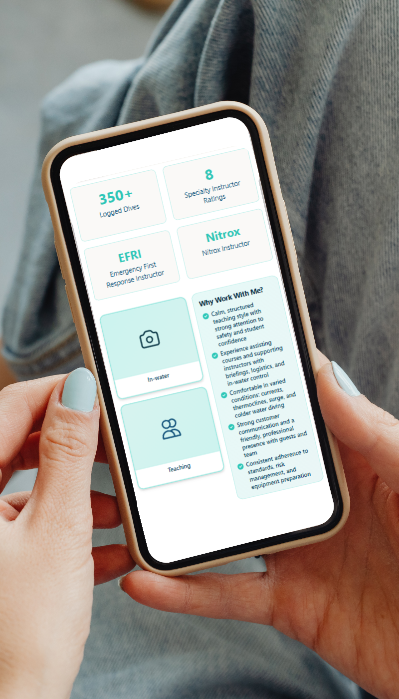 One Page Dynamic CV Mobile Example 2